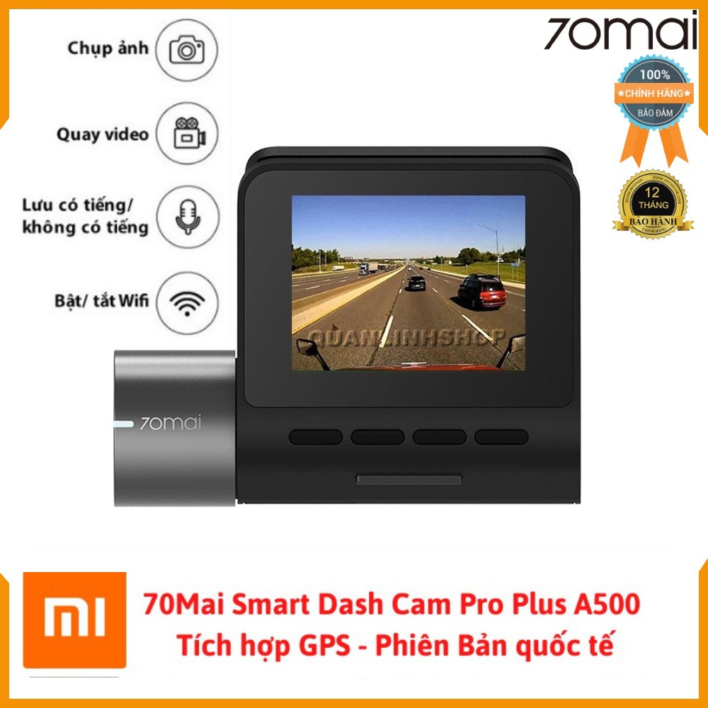 Camera Hành Trình 70mai Dash Cam Pro Plus A500 chuẩn 2K – Bản Quốc Tế - Nguyên Seal , Bảo hành 5 năm