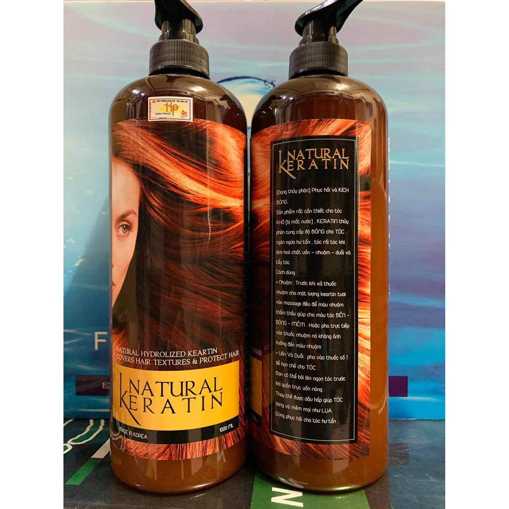 Keratin thủy phân phục hồi và phủ bóng tóc hư tổn Natural Protect Hair 1000ml