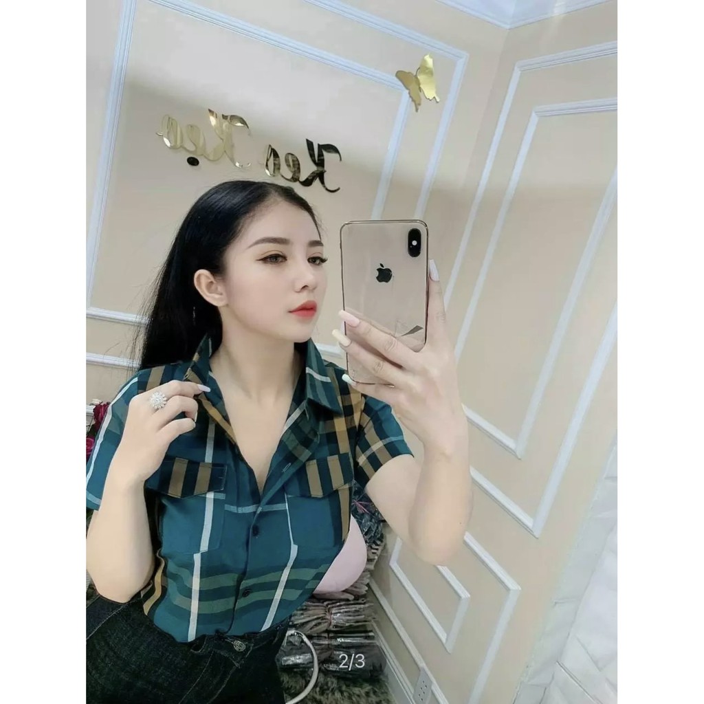 Áo Sơ Mi Caro Ngắn Tay Nhiều Màu.