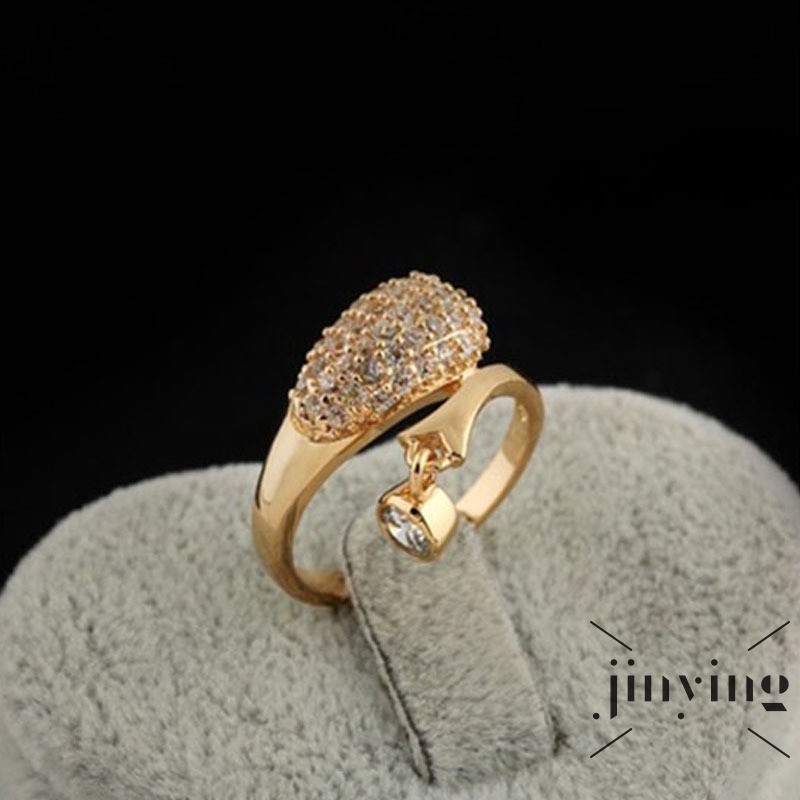 GETNOIVAS Nhẫn mạ vàng 18K đính hạt pha lê lấp lánh sang trọng