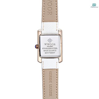 Đồng Hồ Quartz Wwoor 2016 Đính Đá Với Dây Đeo Da Chống Thấm Nước 30m