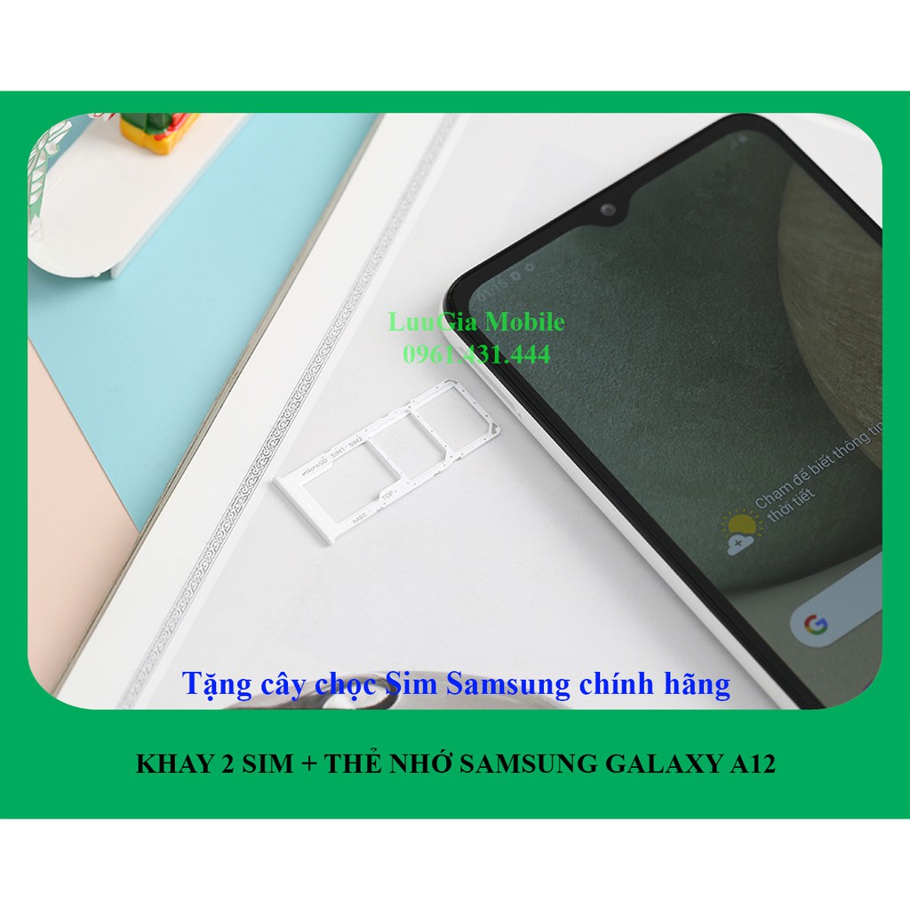 Khay sim Samsung Galaxy A12 chính hãng + Tặng kèm chọc sim xịn hãng