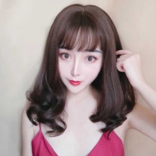 Tóc giả nguyên bộ mái thưa xoăn lửng vai đẹp