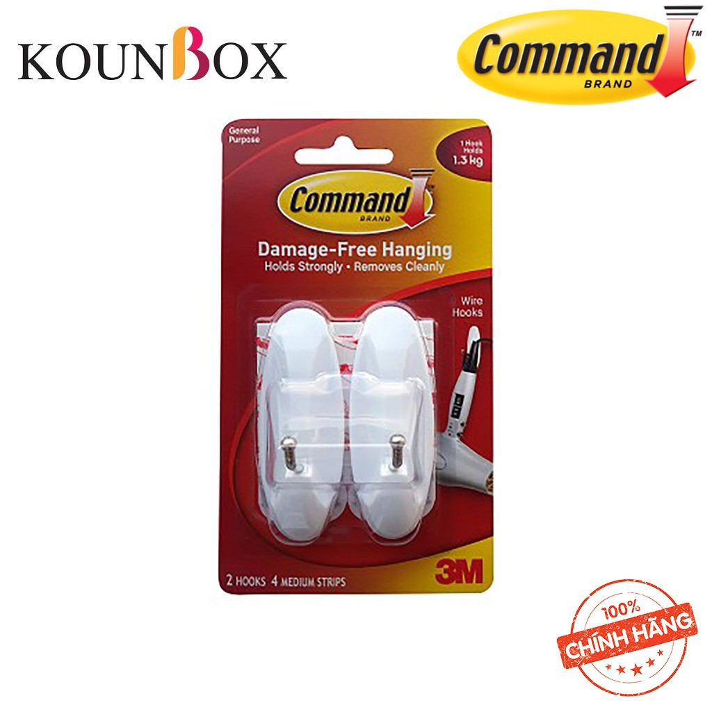 Móc treo kiểu kim loại 1.3kg vỉ 2 cái Command 3M 17068