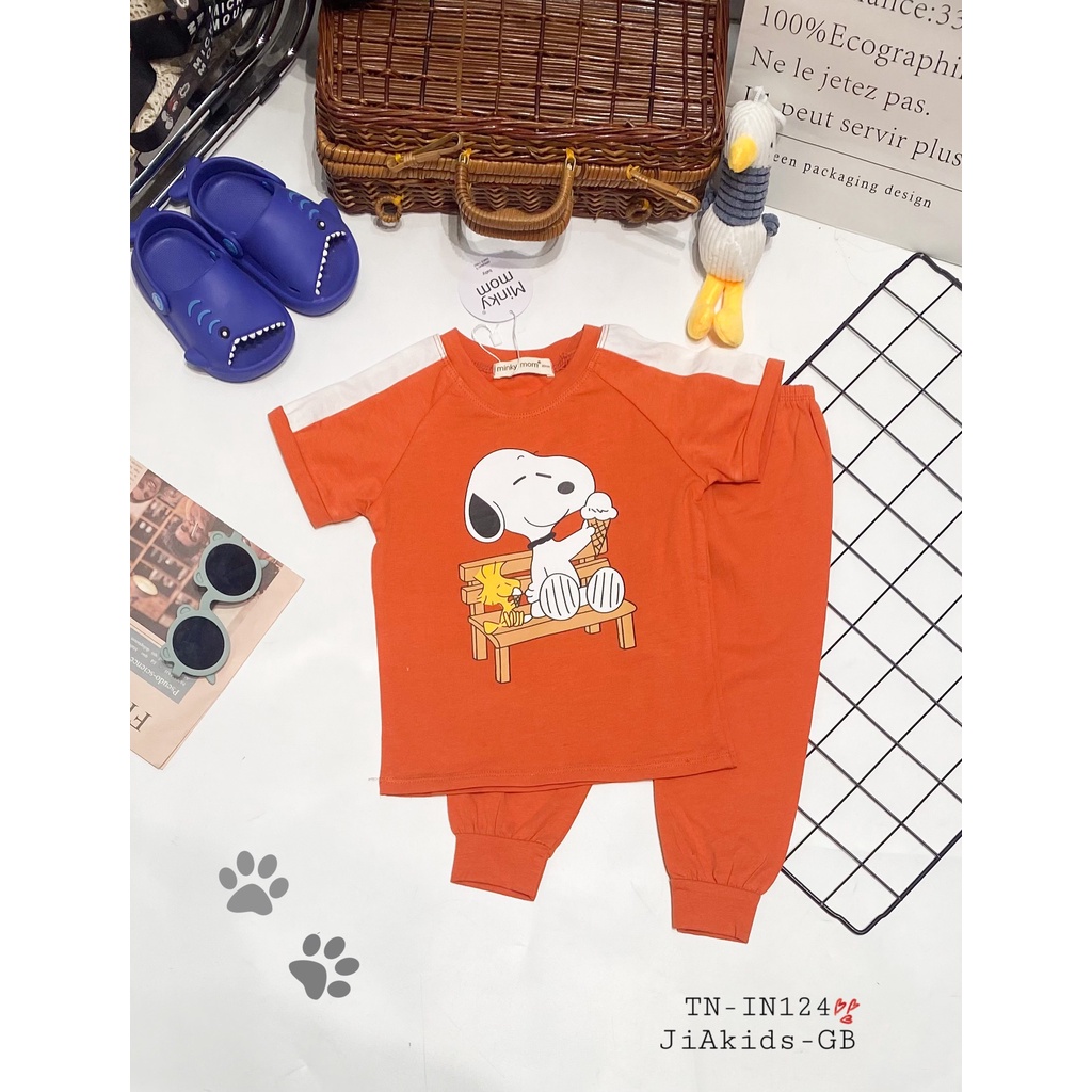 [SALE] Bộ Tay Ngắn Vải Cotton Cho Bé Trai, Bé Gái Minky Mom Ếch Cốm, Đồ Bộ Cho Bé Mặc Nhà Thu Đông MKMTD2228