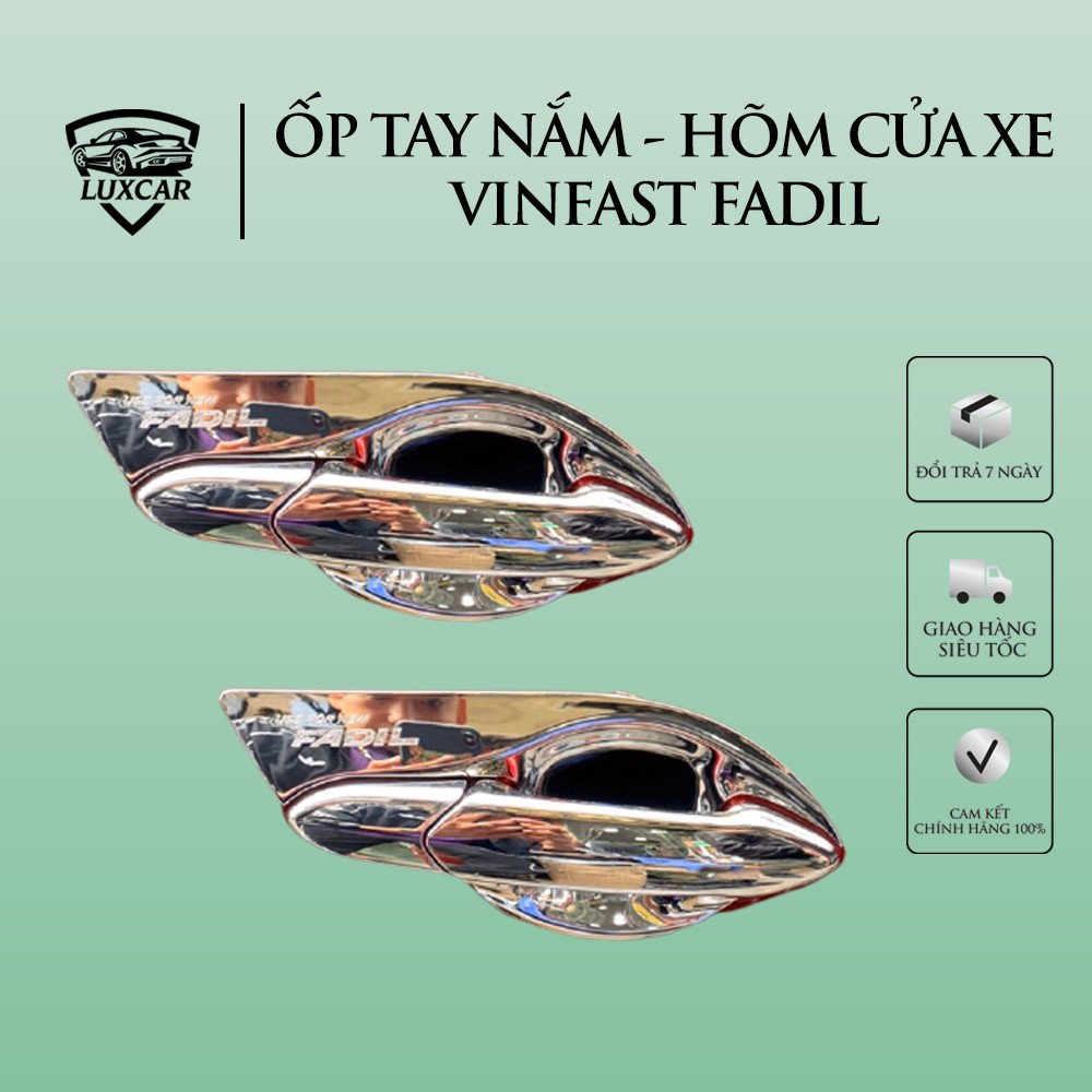 Ốp Tay Nắm Hõm Cửa VINFAST FADIL - Nhựa ABS Mạ Crom Cao Cấp LUXCAR