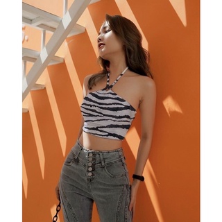 Áo Yếm croptop ngựa vằn/ bò sữa