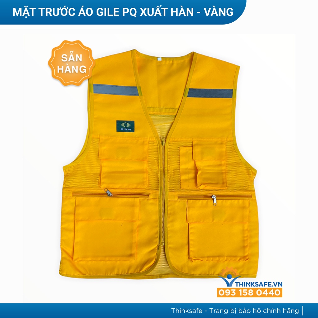 Áo gile áo phản quang giá rẻ, gi lê cho kỹ sư, áo lưới công nhân, vải Pangrim Hàn Quốc cao rất đẹp - THINKSAFE