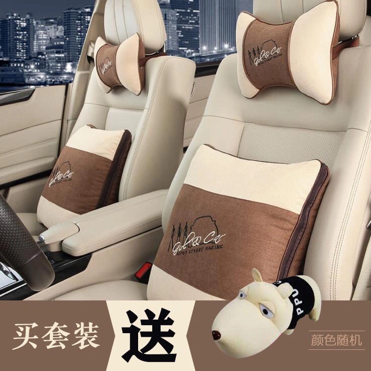 Bộ đôi chăn gối ô tô đa năng, điều hòa tựa đầu trên xe và kê cổ,A