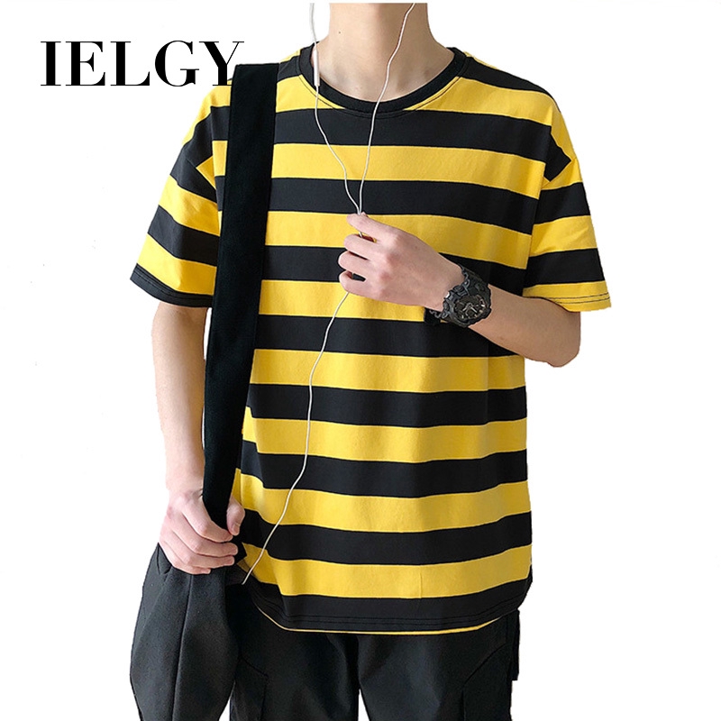 Áo thun nam ngắn tay kẻ sọc IELGY