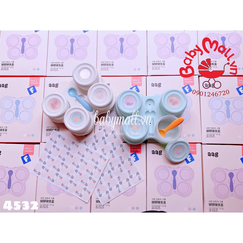 Set 4 hộp đựng thức ăn AAG