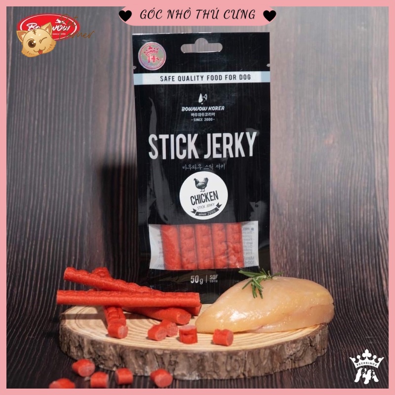 [50gr] Bánh thưởng dạng que Bowwow Stick Jerky cho chó - Snack cao cấp cho thú cưng