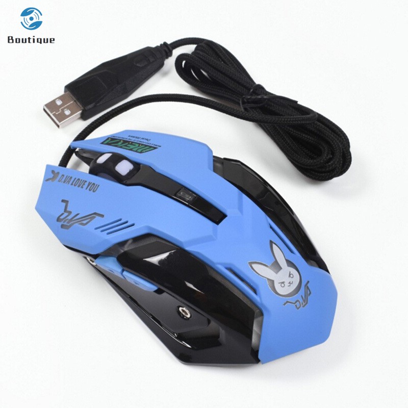 USB Wired Gaming Mouse 6 Buttons 2400DPI Optical Game Mice for Computer Notebook PC Laptop