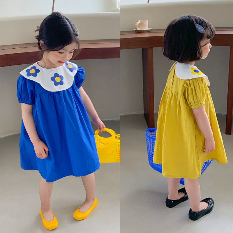 Đầm Công Chúa Tay Ngắn In Hoa Se7en Cho Bé Gái