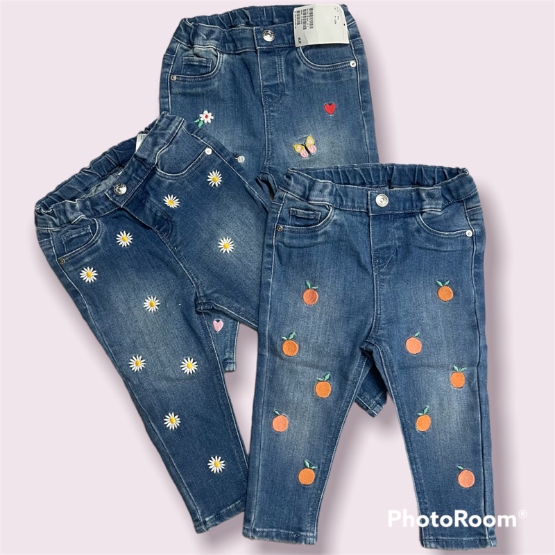 XD- Quần jeans hoạ tiết size 4/6m-3/4y