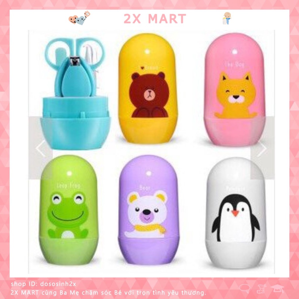 Bộ bấm móng tay cho bé kèm rũa kéo gắp rỉ mũi _Phụ Kiện sơ sinh