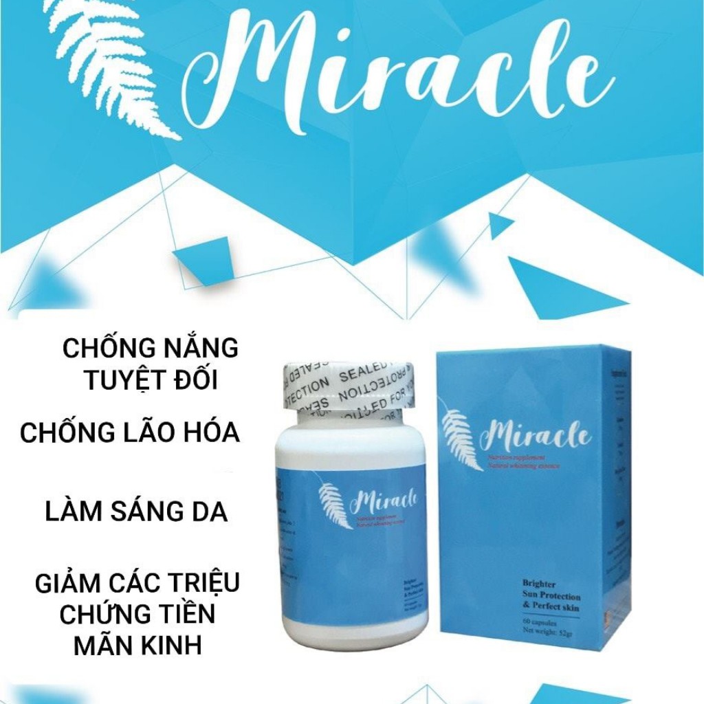 Viên uống Miracle ❤️ Viên uống chống nắng, sáng da hỗ trợ điều trị nám 60 viên | BigBuy360 - bigbuy360.vn