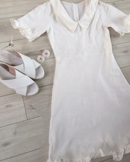 Đầm trắng cotton dày dặn