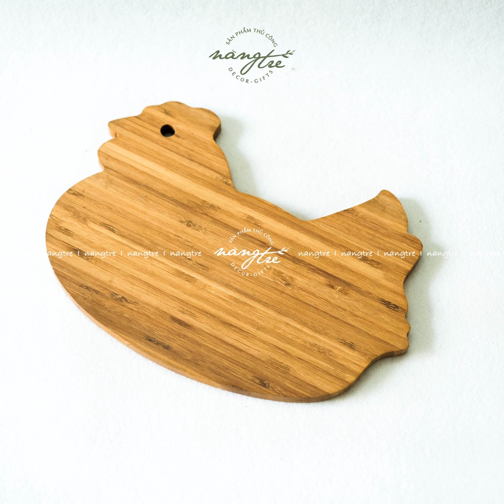 Thớt gỗ tre tự nhiên hình con gà - Thớt gỗ tre(Bamboo wood cutting board)