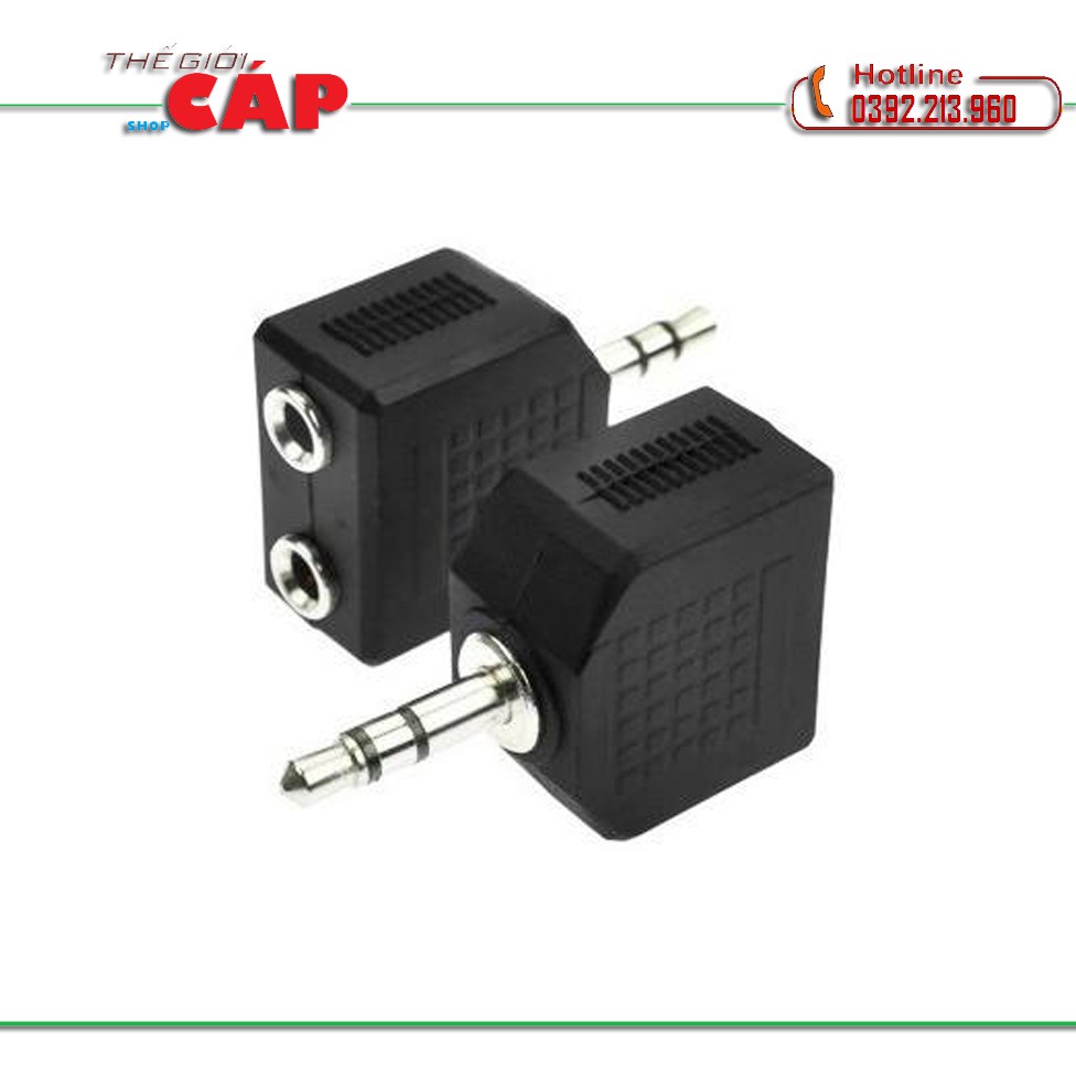 Đầu chia jack loa chuẩn 3.5 từ 1 ra 2
