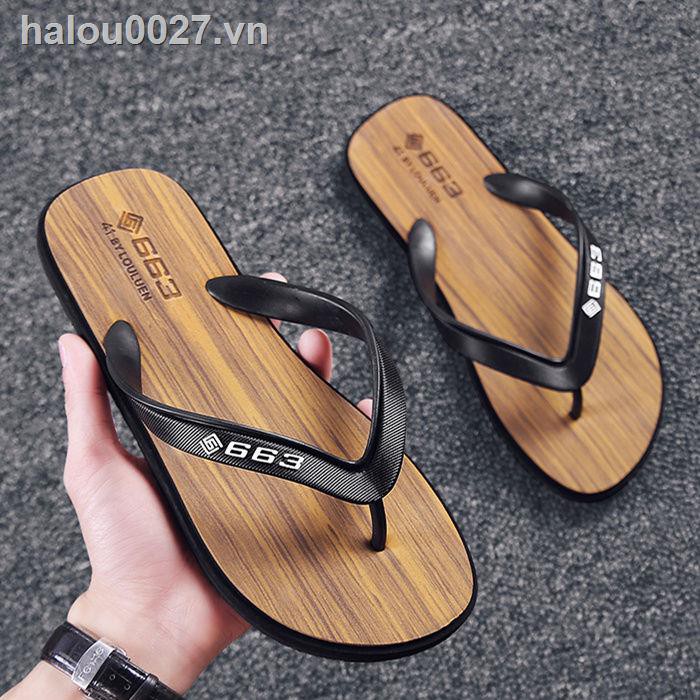 ✿Ready stock✿  Wood grain slippers men s summer flip flops trend Korean personality outdoor non-slip 2021 new flip-flop sandals and