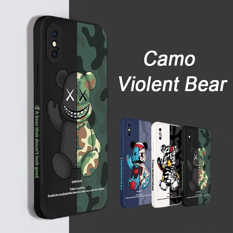 Ốp Điện Thoại Họa Tiết Gấu Cho iphone 6 6s 7 8 plus x xs xr xsmax 11 11pro 11promax 12 12pro 12promax 13 13pro 13promax 12mini 13mini silicone phone case