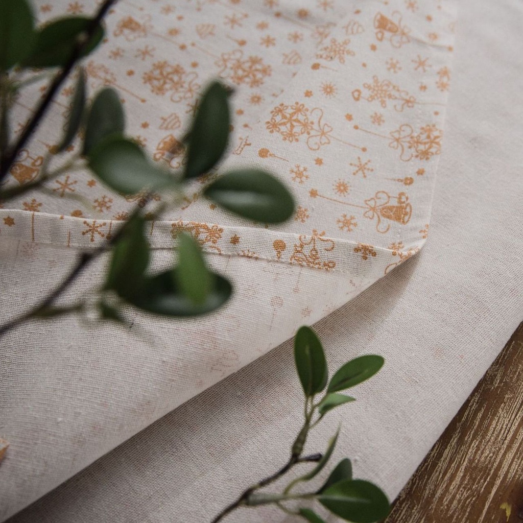🎄Christmas Khăn trải bàn cotton lanh màu xanh lá cây/ đỏ/ be họa tiết Giáng Sinh phong cách Mỹ 2024 dành cho nhà cửa