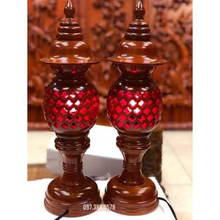 BỘ ĐÈN THỜ GỖ CAO CẤP ĐỒ THỜ TÂM LINH