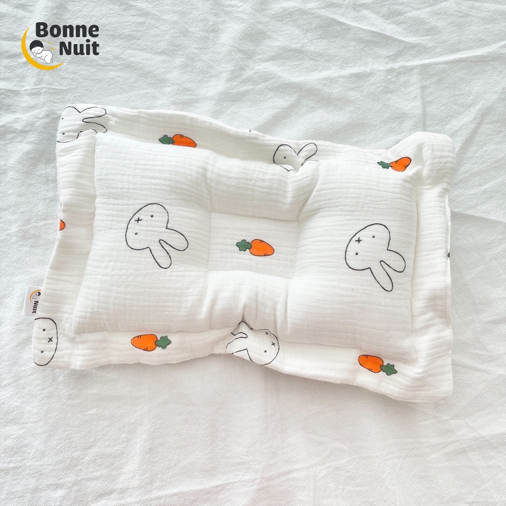 Combo chăn gối xô muslin organic 🥕 Thỏ cà rốt 🥕 Bonne Nuit cao cấp