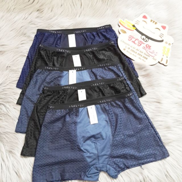 HỘP 5 QUẦN LÓT NAM BOXER ĐÙI MUJI THÔNG HƠI THOÁNG MÁT