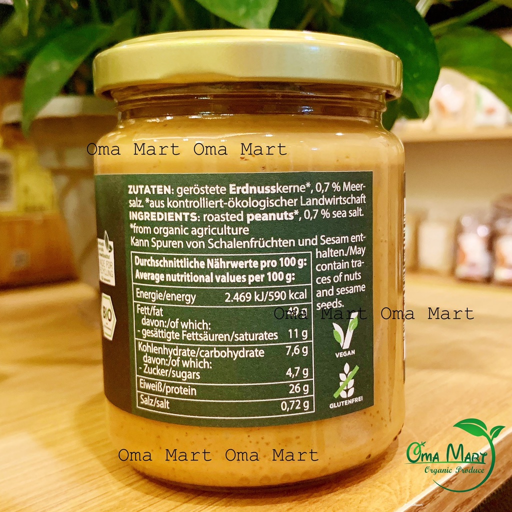Bơ lạc (đậu phộng) Biozentrale 250g (không đường)