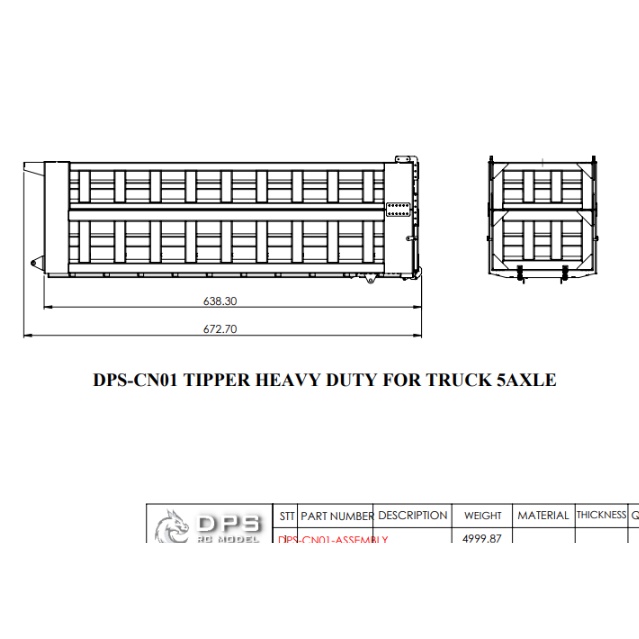 DPS-CN01 Thùng ben tải nặng cho xe 4 chân hoặc 5 chân