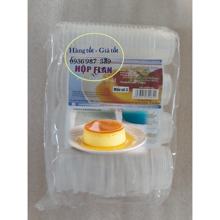 HỘP BÁNH FLAN TRÒN SỐ 0,1,2,3 - 50 HỦ 50 NẮP