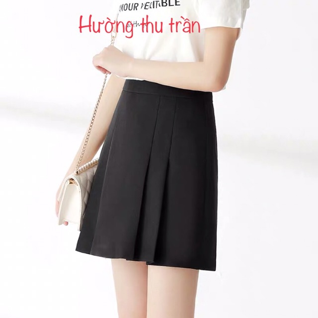 Chân váy chữ a thời trang công sở trẻ trung, chân váy xếp li dáng ngắn dài 50cm