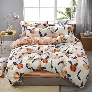 [VẢI SIÊU ĐẸP] BỘ CHĂN GA GỐI POLY COTON QUẢ ĐÀO SIÊU CUTE