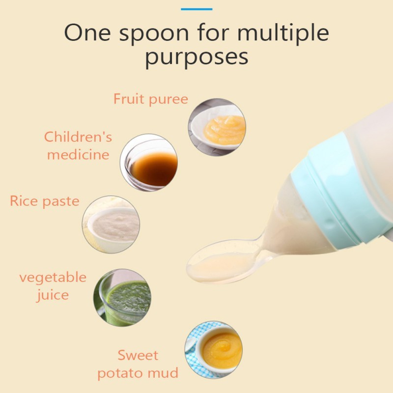 Liquid Squeezable Baby Feeding Soft Food Supplemental Spoon