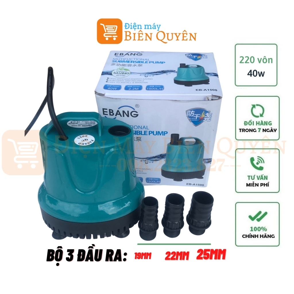 Máy Bơm Chìm EBANG Bơm Bể Cá Điện Áp 220 Vôn Tiết Kiệm Điện Yên Tĩnh Đủ Công Xuất