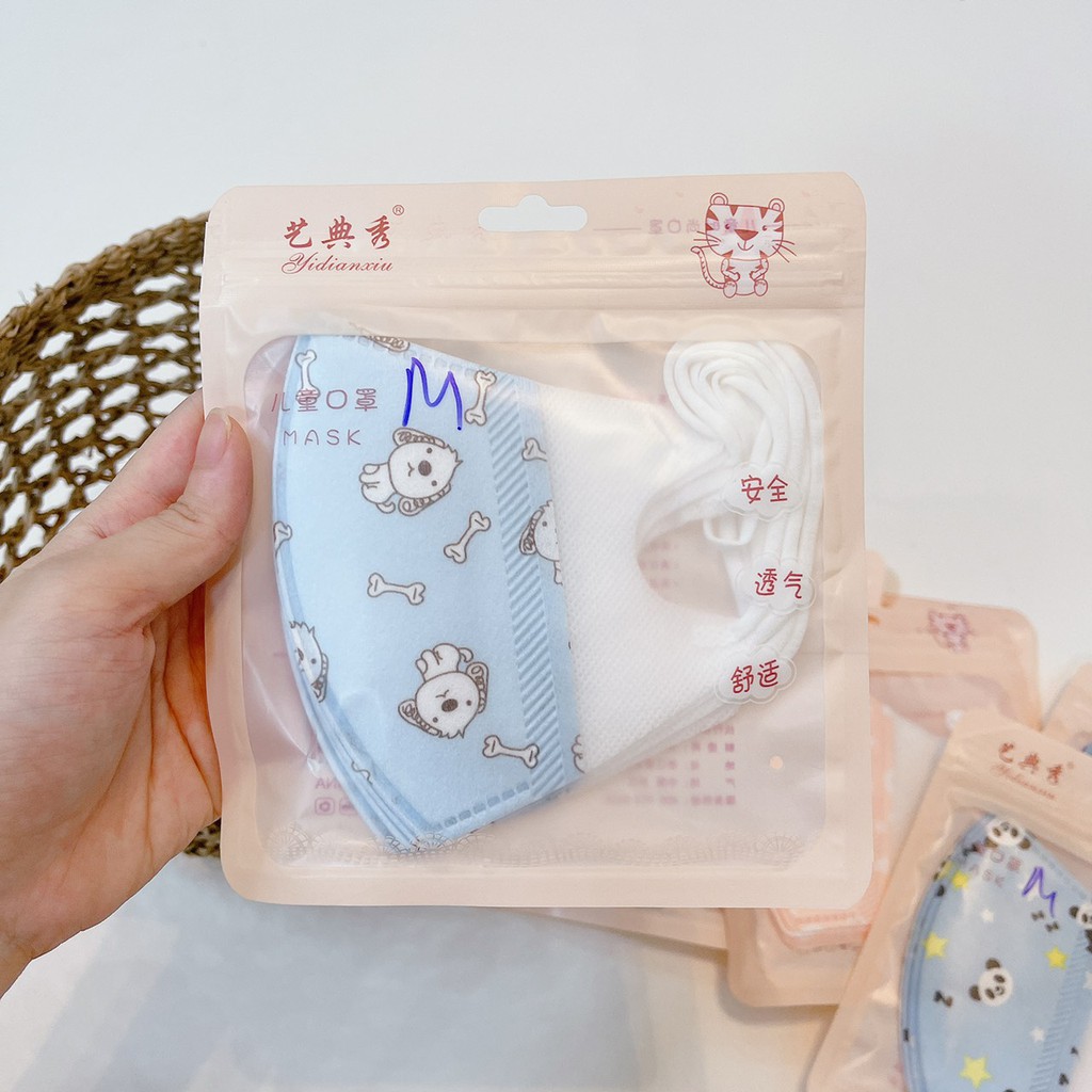 Set 5 khẩu trang 3D 3 lớp chống bụi Mimo baby cho bé từ 3 tháng tới 5 tuổi | BigBuy360 - bigbuy360.vn