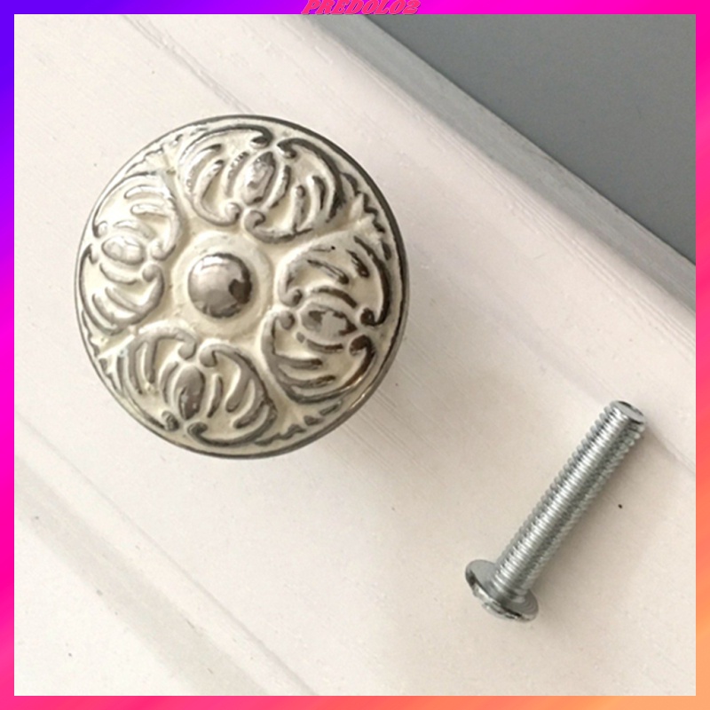 [Predolo2] Tay Nắm Cửa Tủ Màu Trắng Bạc Dập Nổi Cho Phòng Tắm