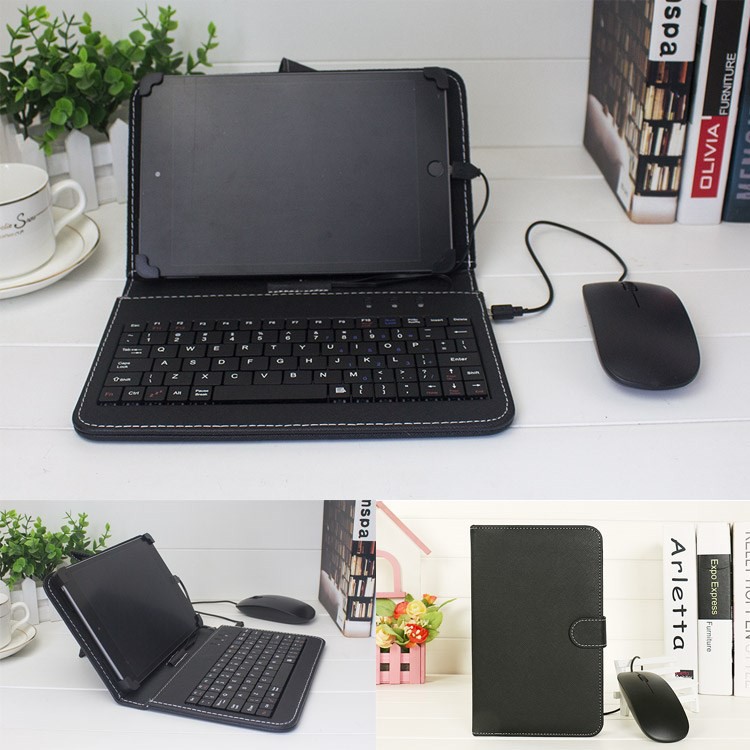 Combo bao da bàn phím kèm chuột + Bút cảm ứng 2 đầu