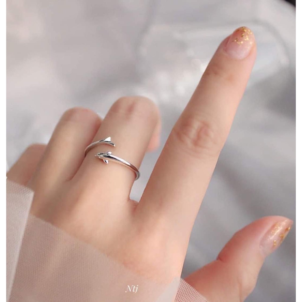 Nhẫn nữ, nhẫn cá heo bạc đẹp suất sắc