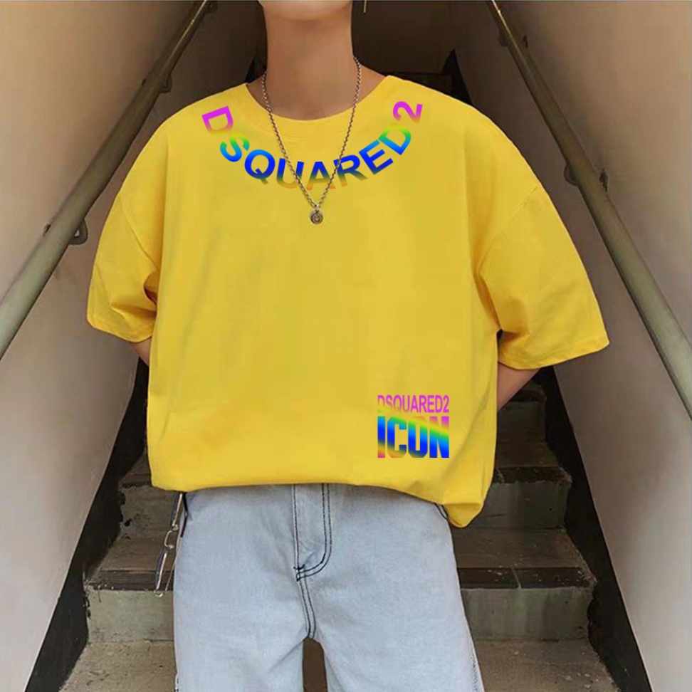 Áo Thun Phản Quang Unisex Dsquared 🌟Free Ship 🌟 Áo thun phom rộng phong cách Hàn quốc phù hợp cả nam và nữ