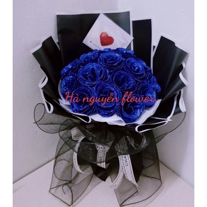 [Quà Valentine,SINH NHẬT]_ Bó hoa sáp nhũ 20b tặng kèm thiệp