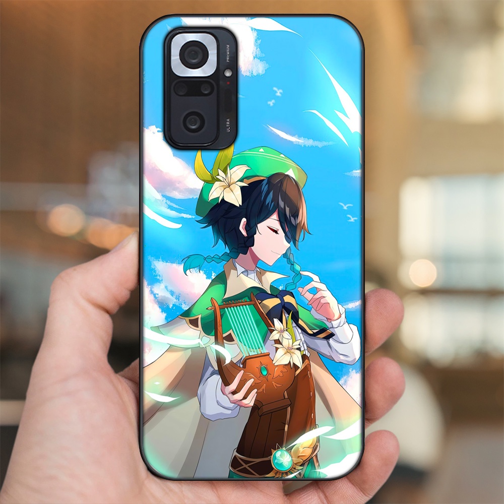 Ốp lưng Xiaomi Redmi Note 10 Pro viền đen in hình Venti Genshin Impact