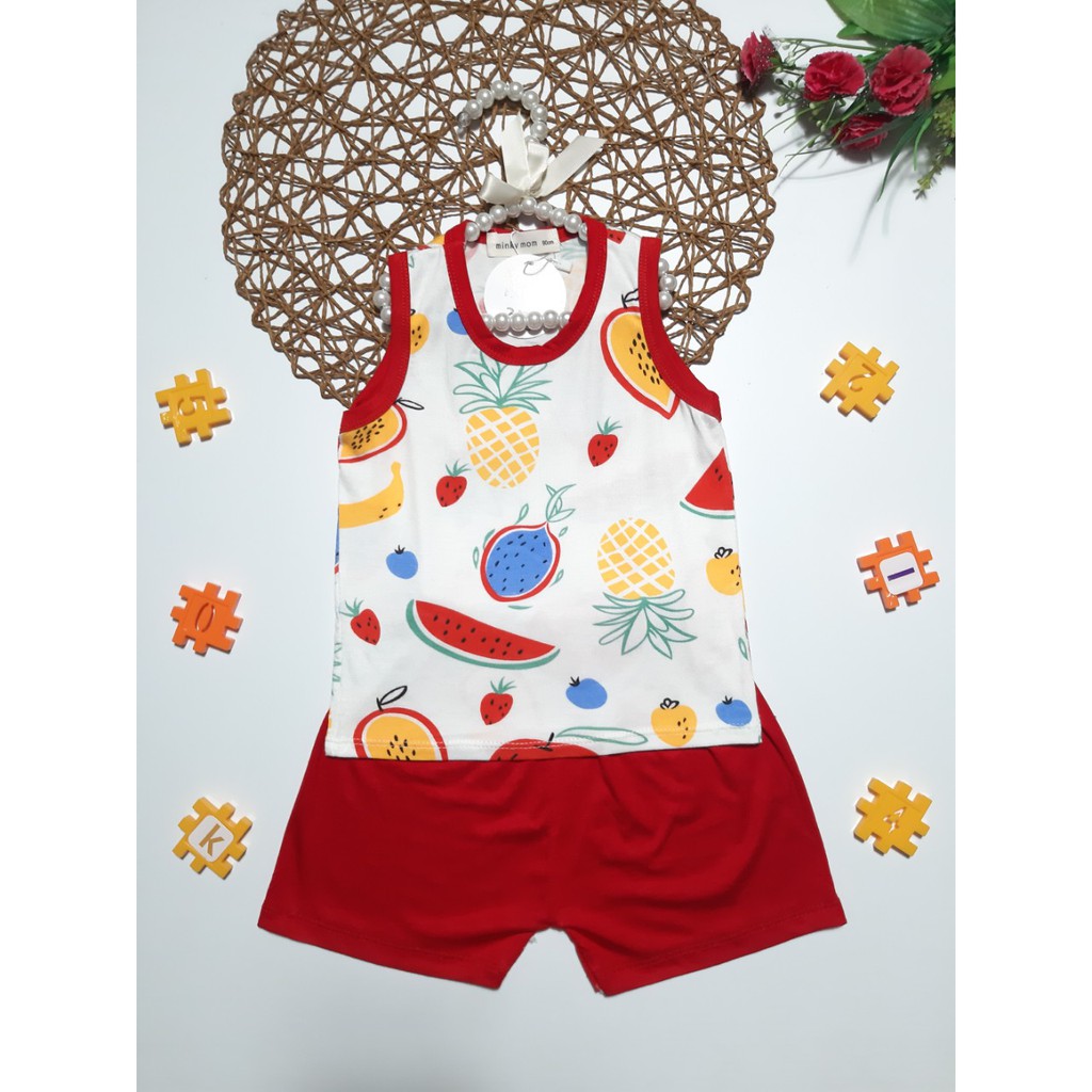 Bộ ba lỗ thun lạnh hình quả bơ (siêu đẹp) Đồ bộ ngắn tay cho bé yêu 5-15kg  Baby Kidshop