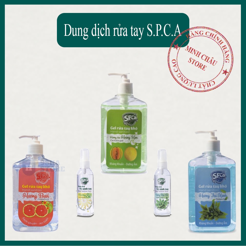 Gel Rửa Tay Khô, Nước Rửa Tay Khô SPCa 600ml Hương Trái Cây Sát Khuẩn Bảo Vệ Da Tay