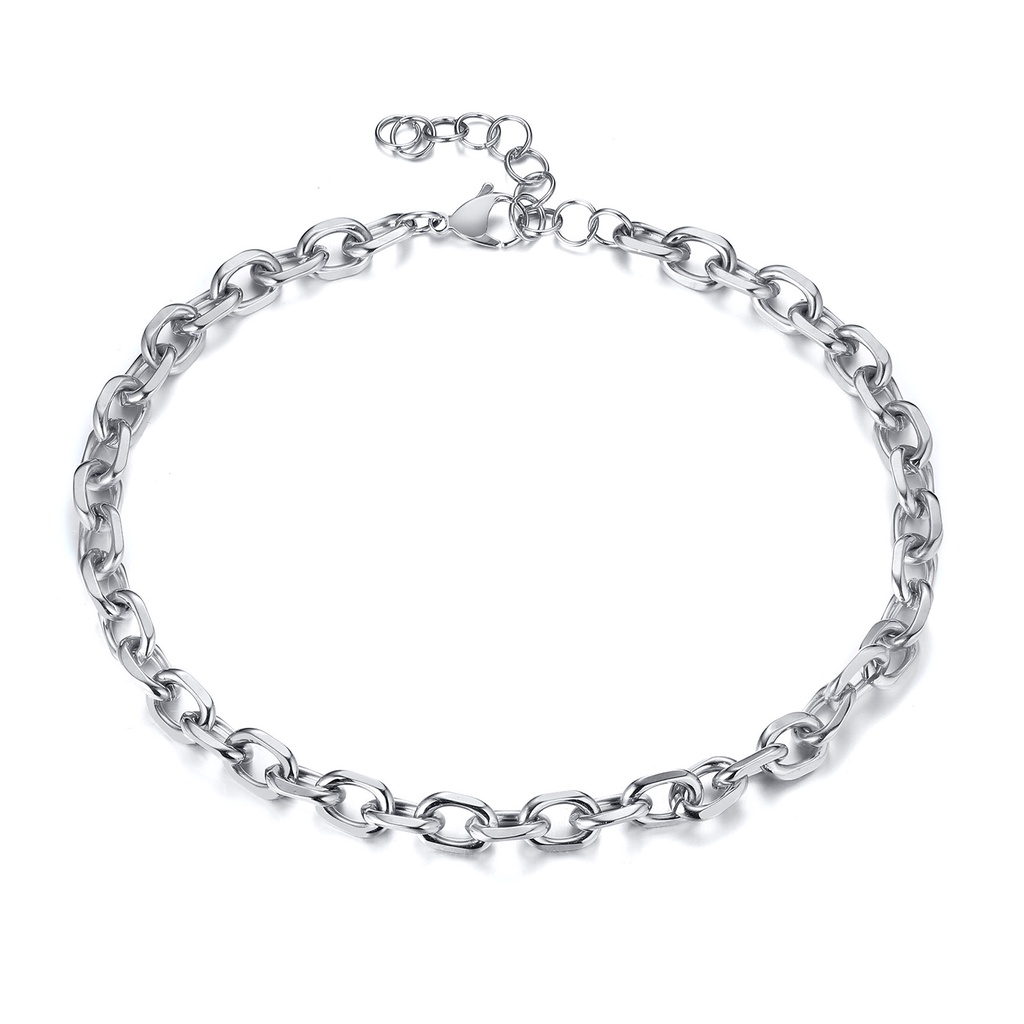 Vnox Vòng cổ Dạng Xích Màu Bạc Bóng Cao 11mm Cho Nam Và Nữ
