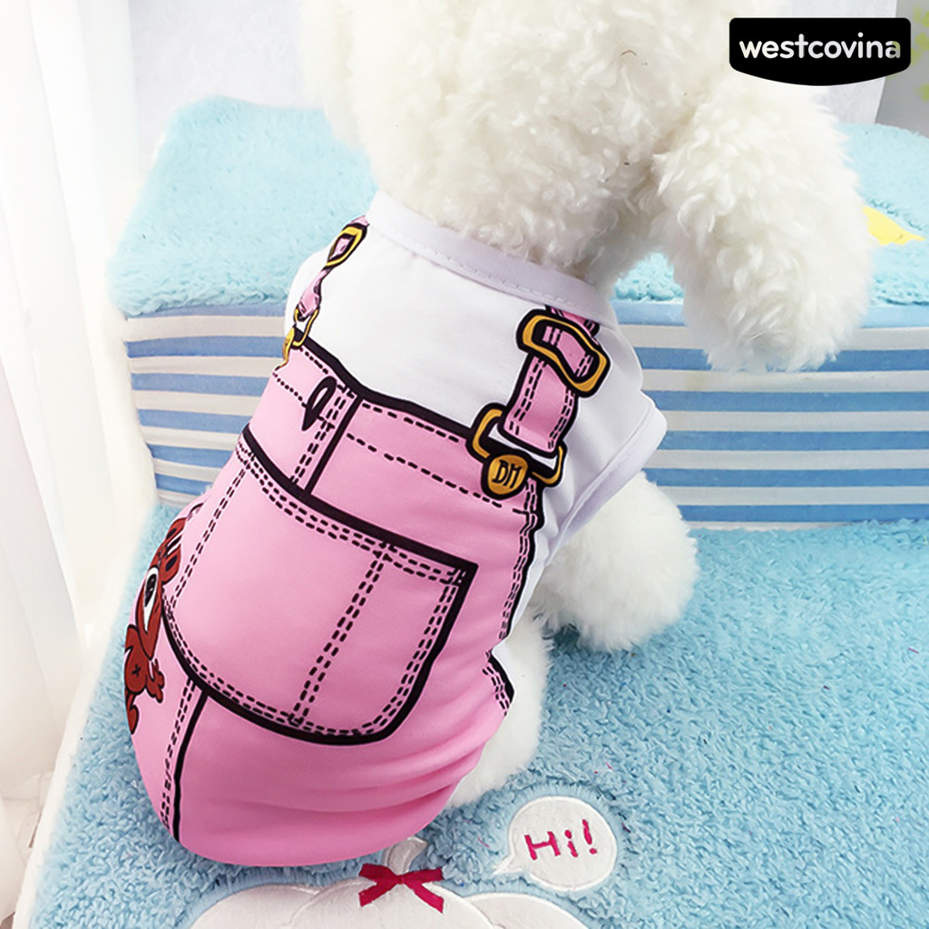 Áo Cotton Họa Tiết Hoạt Hình Cho Thú Cưng