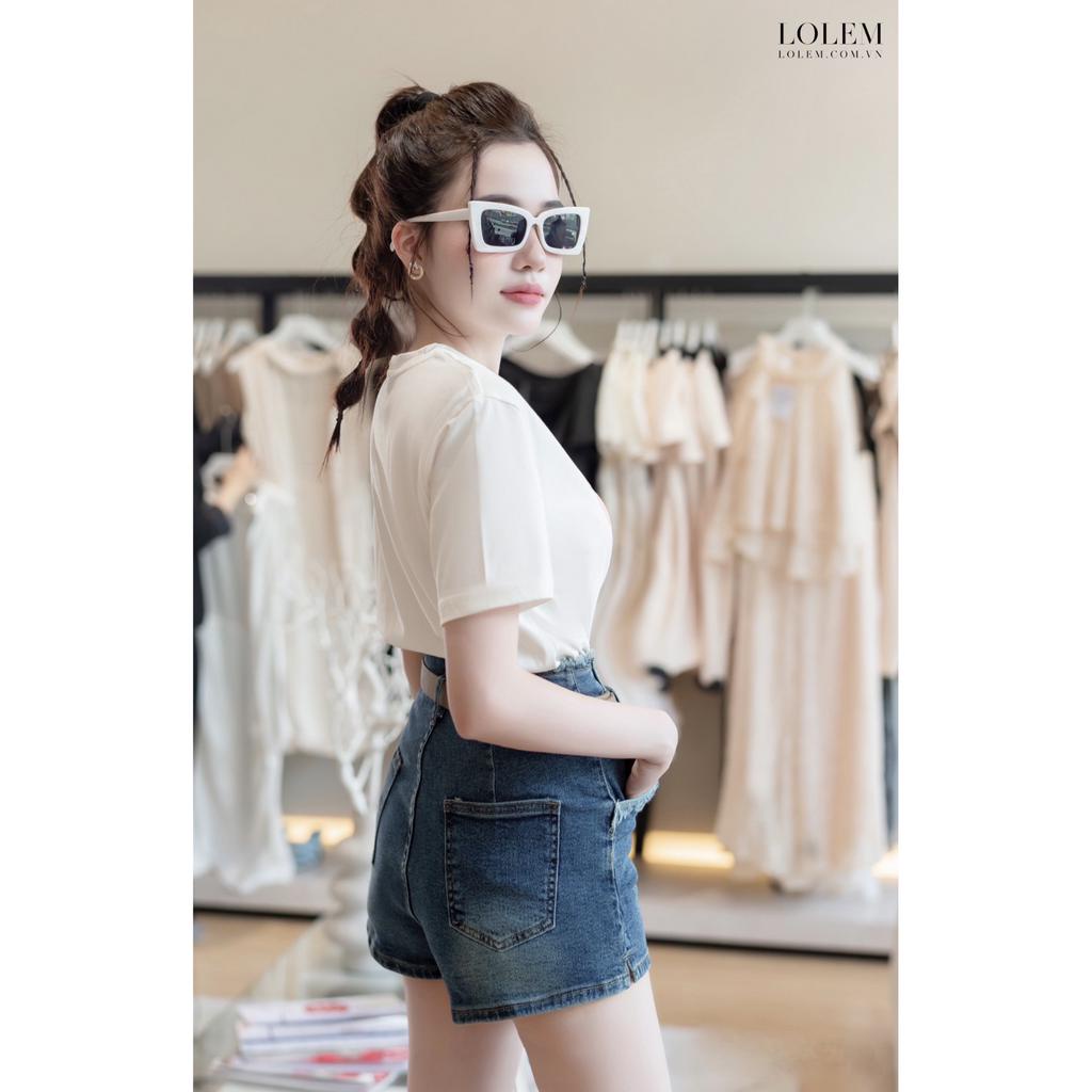[Mã BMLTA50 giảm đến 50K đơn 99K] Áo thun nữ freesize LOLEM AP0131 in chữ nổi chất cotton co giãn tốt