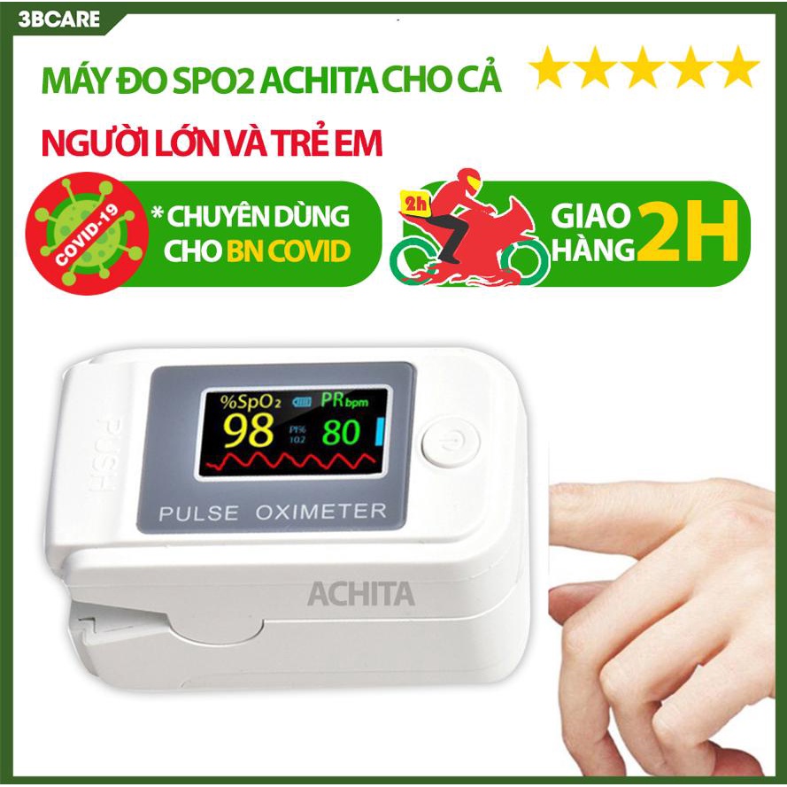 Máy đo nồng độ oxy trong máu spo2 ACHITA A89 chứng nhận FDA - Shop 3B Care